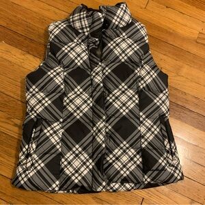 Eddie Bauer Black and White Checkered Vest